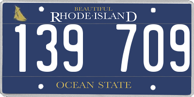 RI license plate 139709