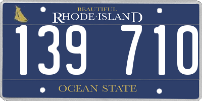 RI license plate 139710