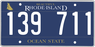 RI license plate 139711