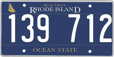 RI license plate 139712
