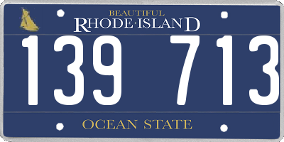 RI license plate 139713