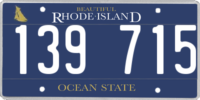 RI license plate 139715