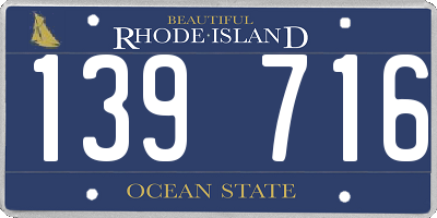 RI license plate 139716