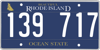 RI license plate 139717