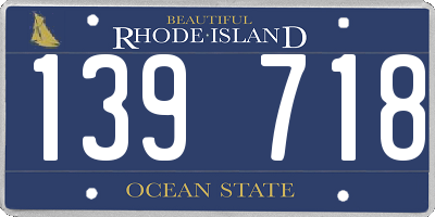RI license plate 139718