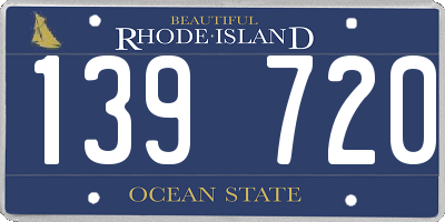 RI license plate 139720