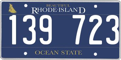 RI license plate 139723