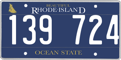 RI license plate 139724