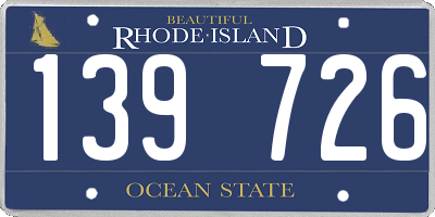 RI license plate 139726