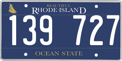 RI license plate 139727