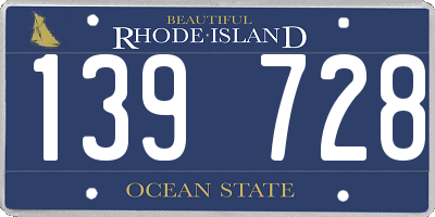RI license plate 139728