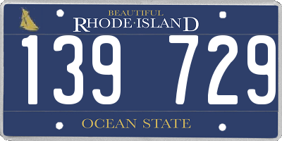 RI license plate 139729