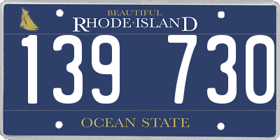 RI license plate 139730