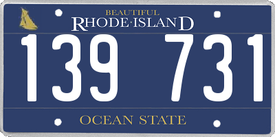 RI license plate 139731