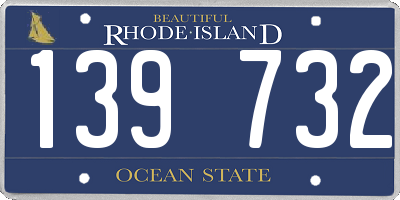 RI license plate 139732
