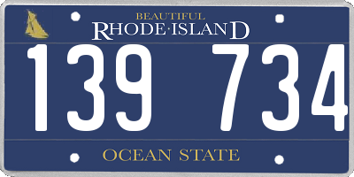 RI license plate 139734