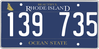RI license plate 139735
