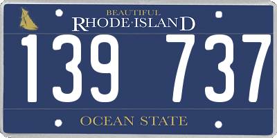 RI license plate 139737