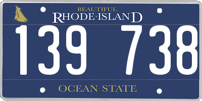 RI license plate 139738