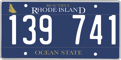 RI license plate 139741