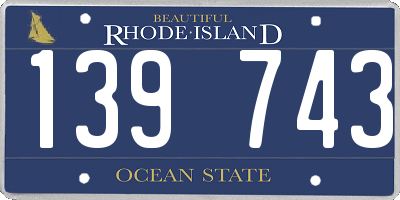 RI license plate 139743