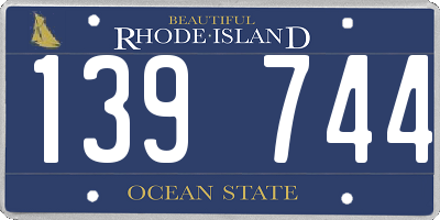 RI license plate 139744