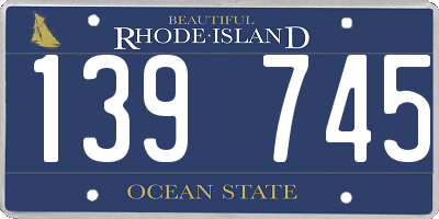 RI license plate 139745