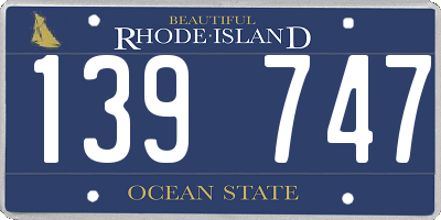 RI license plate 139747