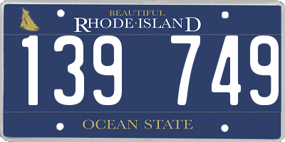 RI license plate 139749