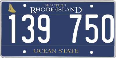 RI license plate 139750