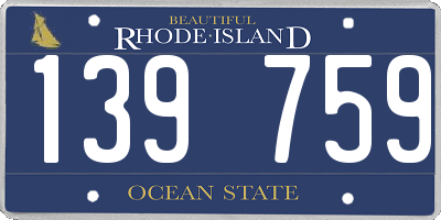 RI license plate 139759