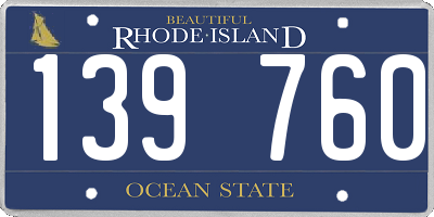 RI license plate 139760