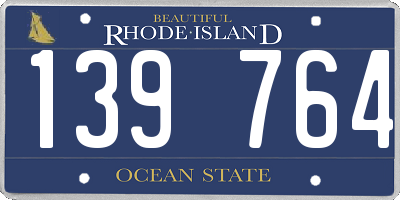 RI license plate 139764