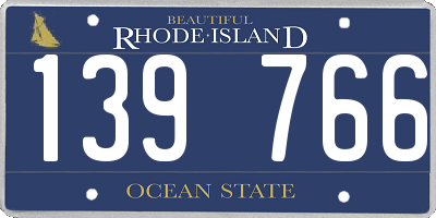 RI license plate 139766