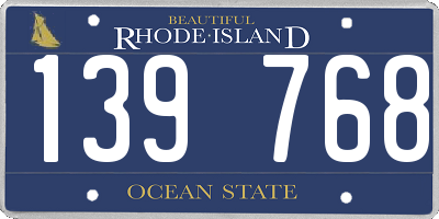 RI license plate 139768