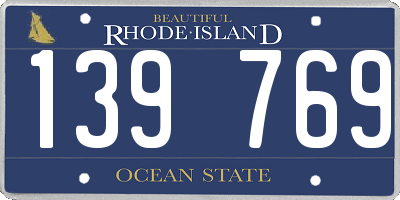 RI license plate 139769