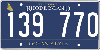 RI license plate 139770