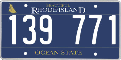 RI license plate 139771