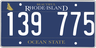 RI license plate 139775