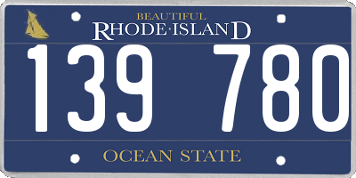 RI license plate 139780