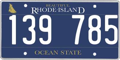 RI license plate 139785