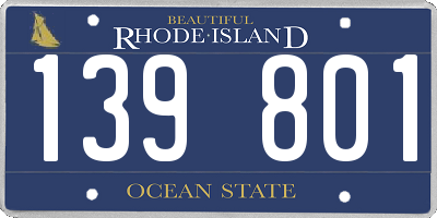 RI license plate 139801