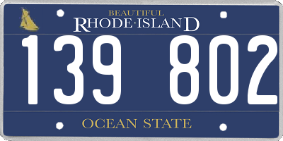 RI license plate 139802