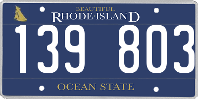 RI license plate 139803