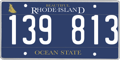 RI license plate 139813