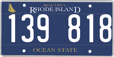 RI license plate 139818