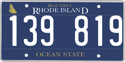 RI license plate 139819