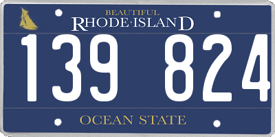 RI license plate 139824