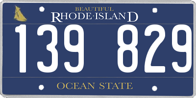 RI license plate 139829