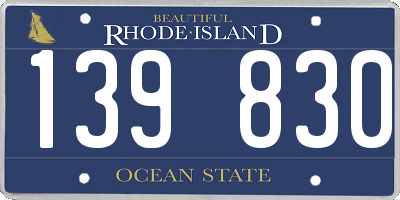 RI license plate 139830
